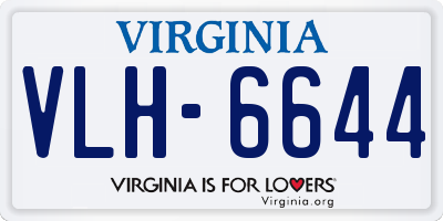 VA license plate VLH6644