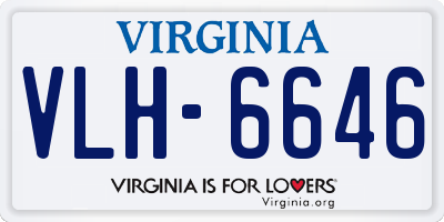 VA license plate VLH6646