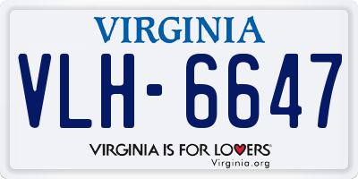 VA license plate VLH6647