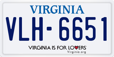 VA license plate VLH6651