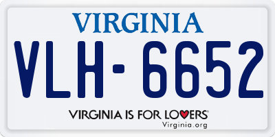VA license plate VLH6652
