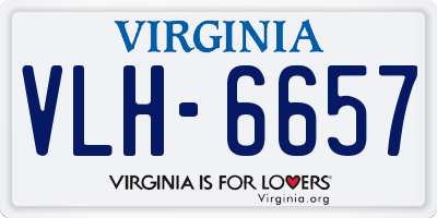 VA license plate VLH6657