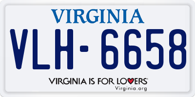 VA license plate VLH6658