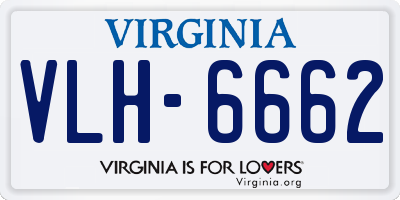 VA license plate VLH6662
