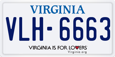 VA license plate VLH6663