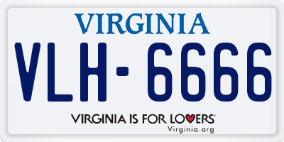 VA license plate VLH6666