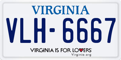 VA license plate VLH6667