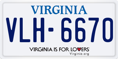 VA license plate VLH6670