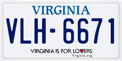 VA license plate VLH6671