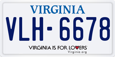 VA license plate VLH6678