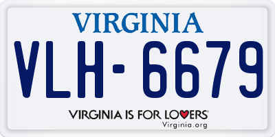 VA license plate VLH6679
