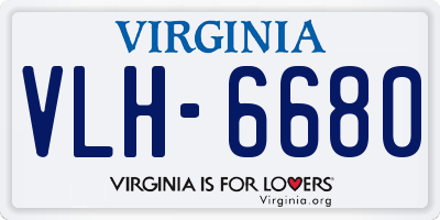VA license plate VLH6680