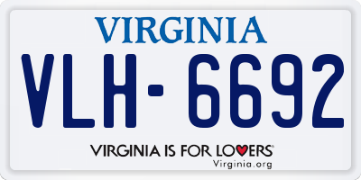 VA license plate VLH6692