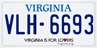 VA license plate VLH6693