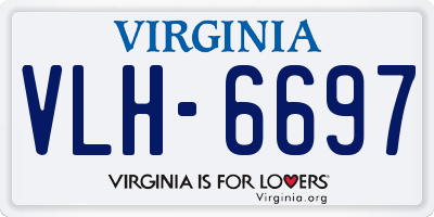 VA license plate VLH6697