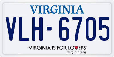 VA license plate VLH6705