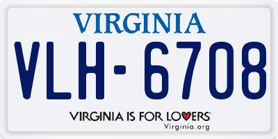 VA license plate VLH6708