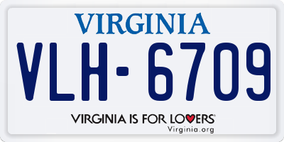 VA license plate VLH6709