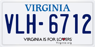 VA license plate VLH6712