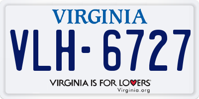 VA license plate VLH6727