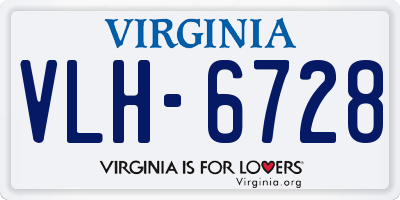 VA license plate VLH6728