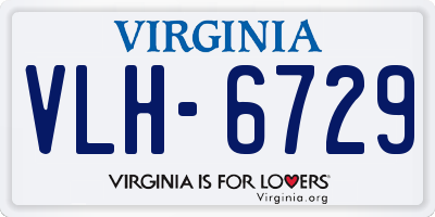 VA license plate VLH6729