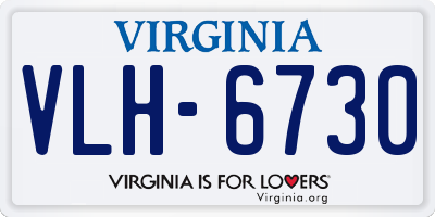 VA license plate VLH6730