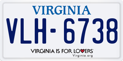 VA license plate VLH6738