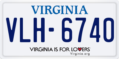 VA license plate VLH6740