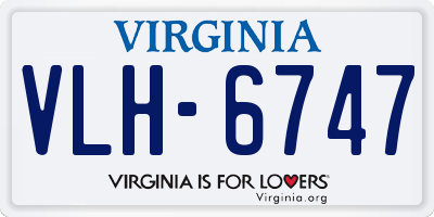 VA license plate VLH6747