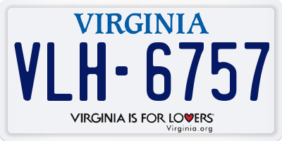 VA license plate VLH6757