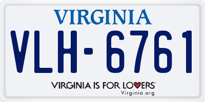 VA license plate VLH6761