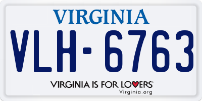VA license plate VLH6763