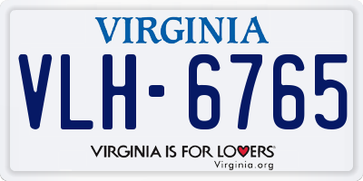 VA license plate VLH6765