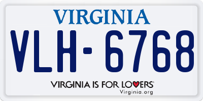 VA license plate VLH6768