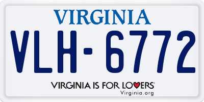 VA license plate VLH6772