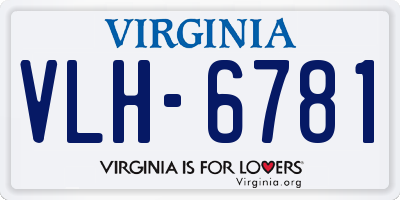 VA license plate VLH6781