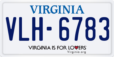 VA license plate VLH6783
