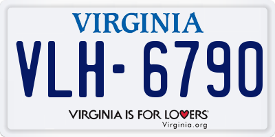VA license plate VLH6790