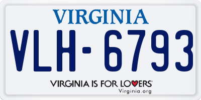 VA license plate VLH6793