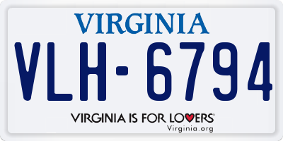 VA license plate VLH6794
