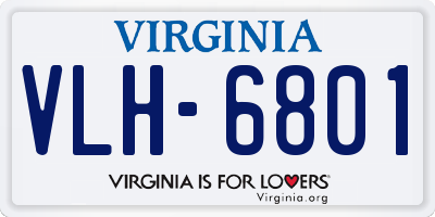 VA license plate VLH6801