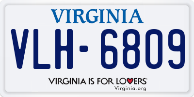 VA license plate VLH6809