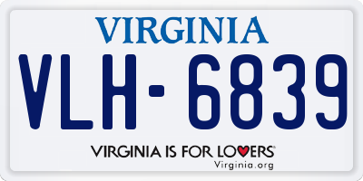 VA license plate VLH6839