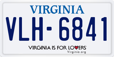 VA license plate VLH6841