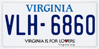 VA license plate VLH6860