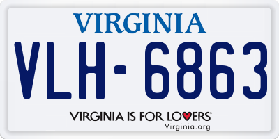 VA license plate VLH6863