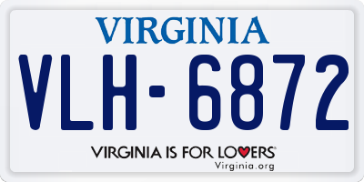 VA license plate VLH6872