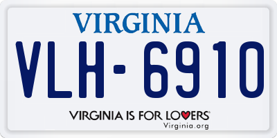 VA license plate VLH6910