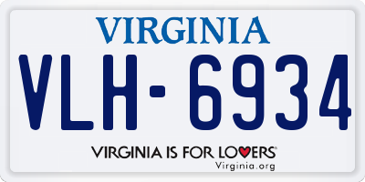 VA license plate VLH6934